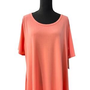 NWT Lularoe PERFECT T Women's Plus Size 3XL Solid Coral Short Sleeve NEW Tunic